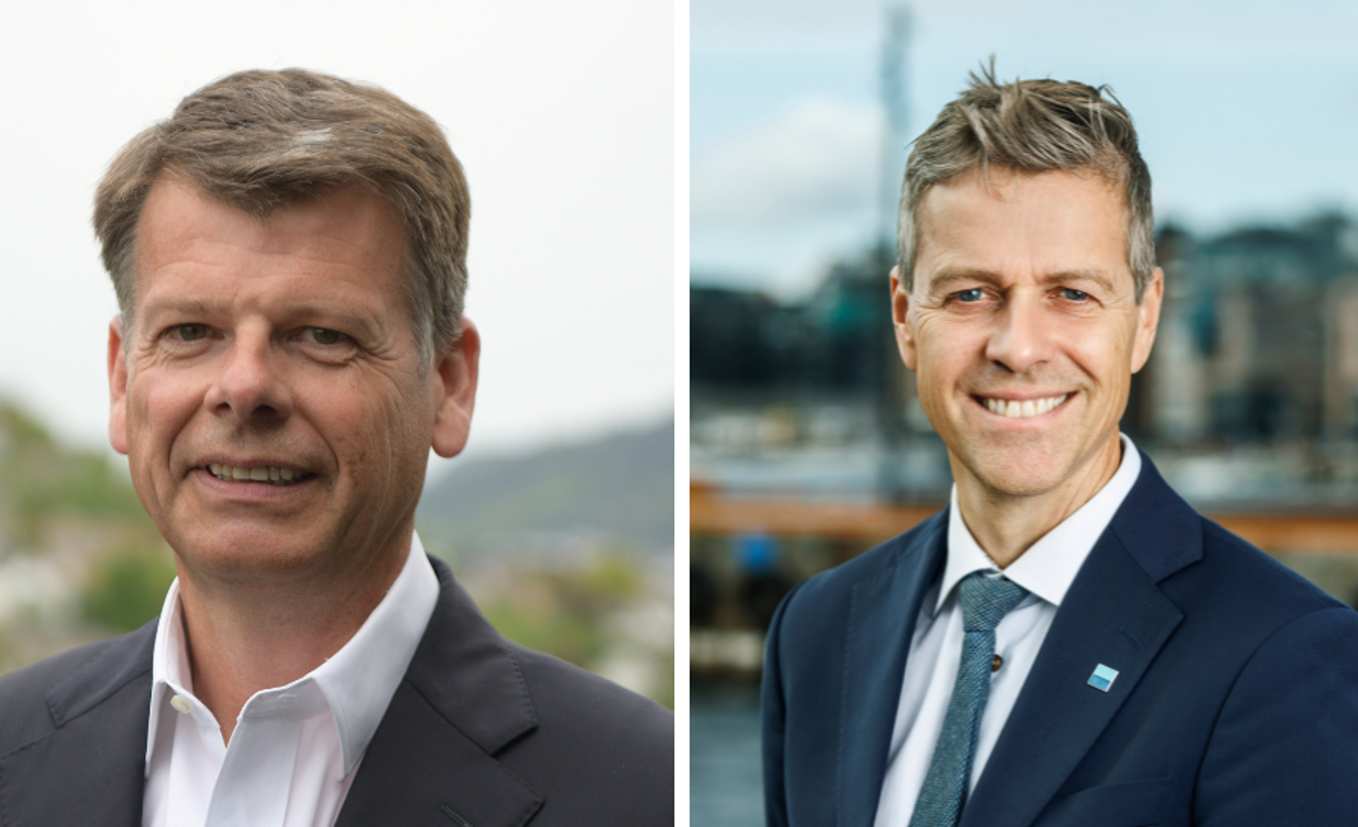 portrett av Harald Fotland og Knut Arild Hareide satt side ved side