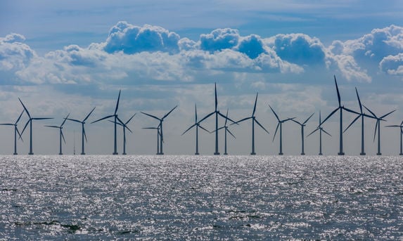 alt="windturbines at sea "